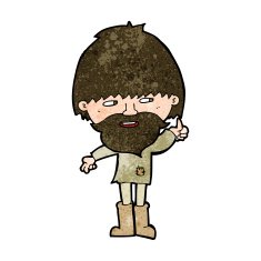 cartoon hippie man in wellington boots N9