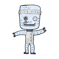 cartoon funny old robot N8