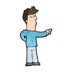 Cartoon Man Pointing N180