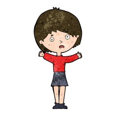 cartoon worried woman N66