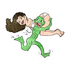 cartoon swamp monster carrying girl in bikini N9