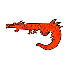 cartoon medieval dragon N7