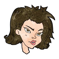 cartoon female face N125