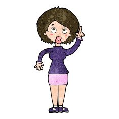 cartoon woman with idea N222