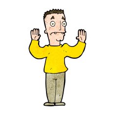 cartoon man surrendering N11