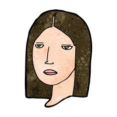 cartoon serious woman N17