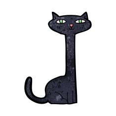 cartoon black cat N52
