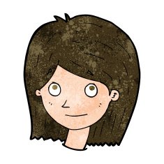 cartoon happy female face N154