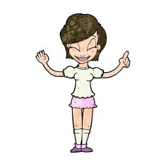 cartoon pretty girl with idea N24