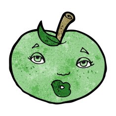 cartoon apple with face N15