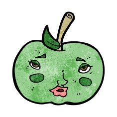 cartoon apple with face N16