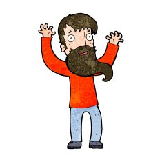 cartoon excited man with beard N8