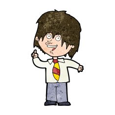 cartoon school boy with idea N28