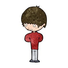 cartoon nervous boy N10