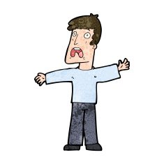 cartoon frightened man N90