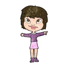 cartoon woman pointing N184