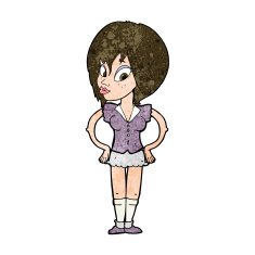 cartoon woman with hands on hips N187