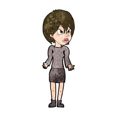 cartoon annoyed woman N165
