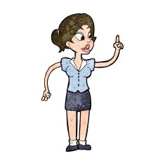 cartoon woman with great idea N19