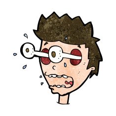 cartoon surprised man with eyes popping out N7