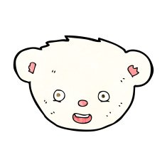 cartoon polar bear face N13