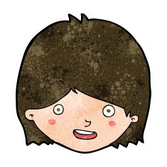 cartoon happy female face N155