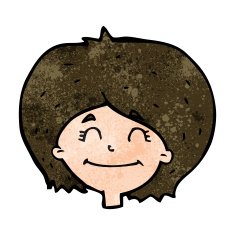 cartoon happy female face N156