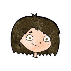 cartoon happy female face N157