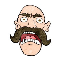 cartoon angry old man N132