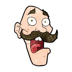 cartoon frightened old man N33