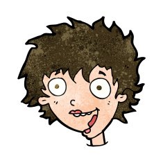 cartoon crazy excited woman N16