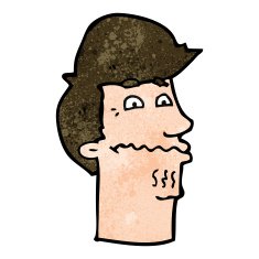 cartoon nervous man N132