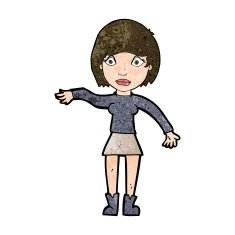 cartoon surprised woman N210