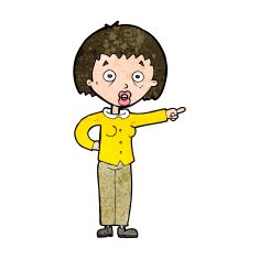 cartoon shocked woman N86