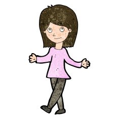 cartoon woman with no worries N33