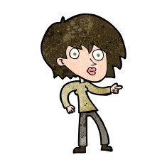 cartoon surprised woman pointing N9
