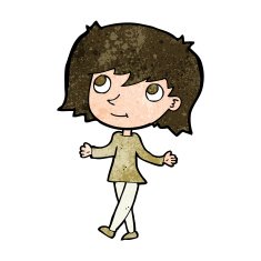 cartoon girl with no worries N6