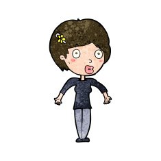 cartoon shocked woman N87