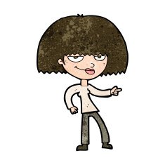 cartoon happy woman pointing N59