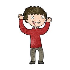cartoon excited boy N132