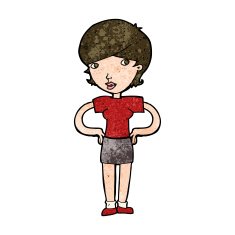 cartoon woman with hands on hips N188