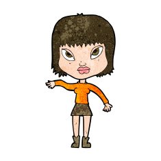 cartoon woman making gesture N13
