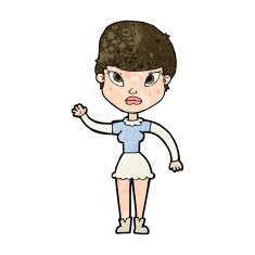Cartoon Woman Waving N294