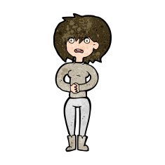 cartoon worried woman N68