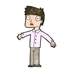 cartoon shocked man N112