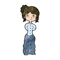 cartoon happy woman N232