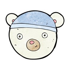 cartoon polar bear face N16