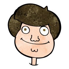 cartoon happy boy's face N17