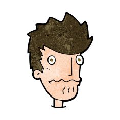 cartoon nervous man N133