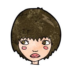 cartoon unhappy girl N17